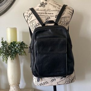 Tignanello Black Leather Backpack Bag